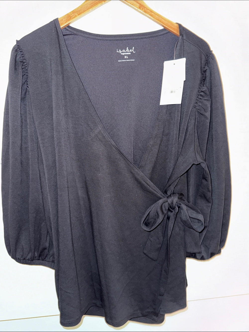 Isabel Maternity by Ingrid & Isabel Black Side-Tie Wrap Maternity Blouse